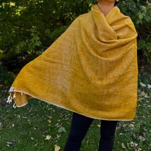 COPY - Himalayan yak wool shawl/wrap/scarf handmade in Nepal. Warm Soft Light.